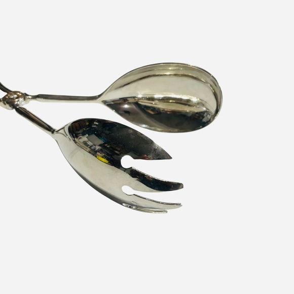 VTG Silver Plate Salad Tongs – Ornate Pastry Server – Elegant Buffet - Picture 6 of 12